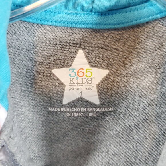 365 Kids Garanimals Grey Boys Full Zip Lng Slv Hoodie Jacket Great Shark Sz 4 - Picture 6 of 9